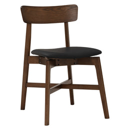 Hinlim KIRAN kitchen chair, Malaysian oak, brown with black seat