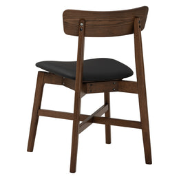Hinlim KIRAN kitchen chair, Malaysian oak, brown with black seat