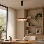 ჭაღი Viokef LOGAN/LED 11 ვატი წითელი 150*36სმ 4338801 — რეალურ ინტერიერში — რეალისტური მასშტაბი და ზუსტი სანათი