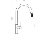Kitchen Mixer Schock TALIA Brushed Gunmetal 60cm