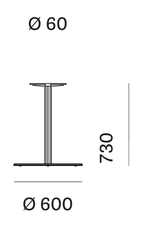 Kitchen table leg Pedrali BLUME steel base OA base