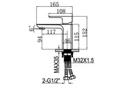 ხელსაბანის შემრევი Empolo M23 1101MB — ტექნიკური ნახაზი