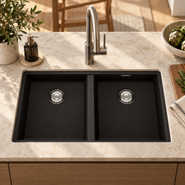 Schock BROOKLYN N-200 კომპოზიტური კვარცის ორმაგი ნიჟარა BYKN200013DEUE6101 — რეალურ სამზარეულოში