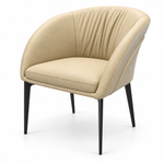 Miago kitchen chair, beige artificial leather with metal legs