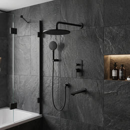 Built-in shower system Empolo with shower head,shower,mixer and mixer spout black matt