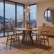 Dining table Hinlim DONRIC MDF + ash wood veneer wood-colored