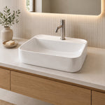 Накладная раковина Maramori ART BASIN, прямоугольная, с переливным отверстием, белый глянец