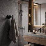 Coat hanger Empolo black matte with two heads round