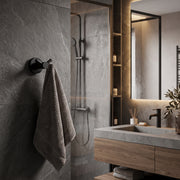 Coat hanger Empolo black matte with two heads round