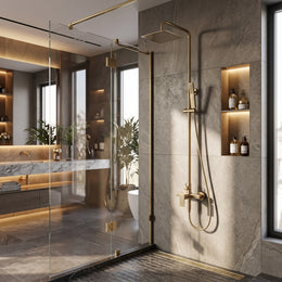 Shower system Empolo brushed gold