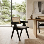 Kitchen chair Hinlim KAIRI Malaysian oak, black with beige seat