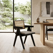 Kitchen chair Hinlim KAIRI Malaysian oak, black with beige seat