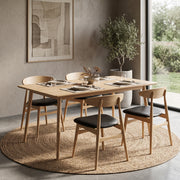 Himlin TELYN kitchen chair, Malaysian oak, wood color with black seat