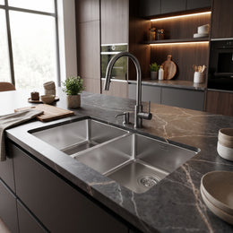 Kitchen sink Ukinox MicroU stainless steel two compartments undermount