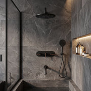 Built-in shower system Empolo with mixer,shower head,hand shower and nozzle black matte