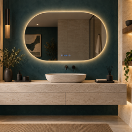Jade სარკე Beverly ოვალური LED 90*30*70 სმ JA28011-90N-Mirror — რეალურ ინტერიერში — SKU JA28011-90N-Mirror