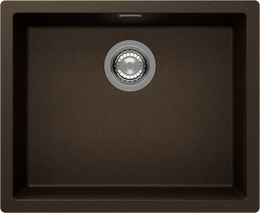 Кухонная мойка Schock Kaia N-100L из композитного кварца, цвет Bronze, врезная, одночашевая