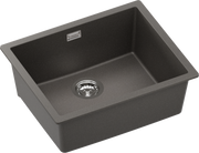 Кухонная мойка Schock Kaia N-100L из композитного кварца CRL, одинарная, врезная, SILVERSTONE
