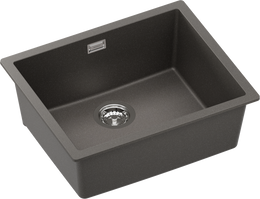 Кухонная мойка Schock Kaia N-100L из композитного кварца CRL, одинарная, врезная, SILVERSTONE