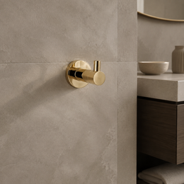ხალათის საკიდი Empolo ბრაშირებული ოქროსფერი მრგვალი 71მმ M93904BG — რეალურ ინტერიერში — SKU M93904BG