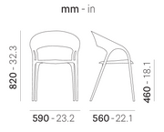 გარე გამოყენების სკამი Pedrali GOSSIP მატერიალი RG