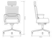 Swivel office chair Gojo Cisf OS-56 Plastic white frame Magnetic mesh H-09 With headrest