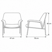 ტექნიკური ნახაზი — XS-050S — 47 × 78 × 80 სმ