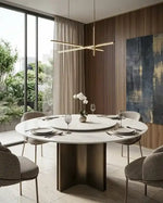 სამზარეულოს მაგიდა Kimhome თეთრი მიკროკრისტალური ქვის ზედაპირით135სმ HY6857