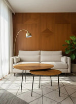 Reception table Miago with iron top, metal black legs, brown, diameter 75&46cm, height 75cm OT-18(big)-OT-18-1(small)