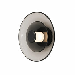Настенный светильник Juncan, черный, круглое стекло, LED, 30 см, B125