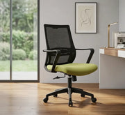 Theer office chair, light green, black plastic frame, medium mesh back, 60×66×95 cm | FG986B(8495B)