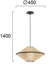 ჭაღი Viokef AMICA LED 40ვატი NATURAL BLACK 45*140სმ 4270200 — 4270200 ტექნიკური ნახაზი