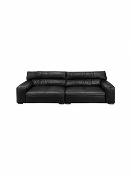 Диван для гостиной Kimhome, кожа, черный, 306*106*85см Q8200