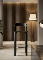 Miago bar stool, black wood, 37×46.5×99 cm | NH01L