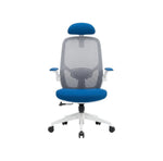 Office chair Gojo Blue Plastic white frame High seat with mesh Headrest 57.5*64.5*113cm 640A