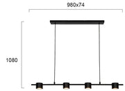 ჭაღი Viokef PRIMA LED 20ვატი 3000K შავი 98*108სმ 4258200 — 4258200 ტექნიკური ნახაზი