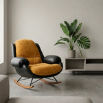 Reception chair Miago Yellow Artificial leather frame With fabric seat 107*100*77cm LL002O
