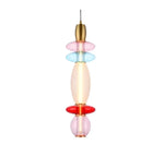 Chandelier Elements Lightning Leonor Vertical 8 Watt Rose Bleu Opaque Rouge Length 55cm Width 15cm 102049