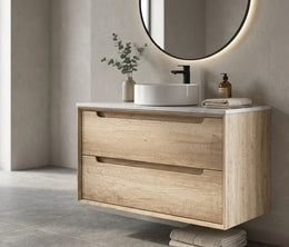 Тумба Jade с раковиной, столешница из натурального дуба, 74.5*46*55 см JA28001-75N-Cabinet