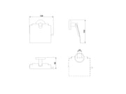 Toilet paper hanger Nofer with cover black matt 16858.N