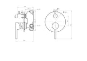 Built-in shower mixer Empolo with inner part with switch round stable black M839 3700CB