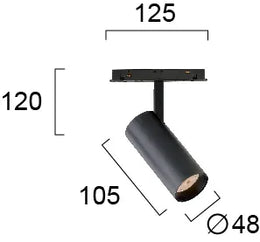 Техническое освещение Точечный светильник Viokef MAGNETIC LED, диммируемый, 13 Вт, 3000K, черный, диаметр 4,8 см, 4244000