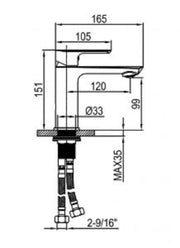 Basin mixer Empolo with chrome square head M72 1101