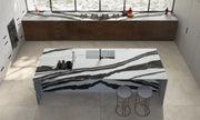Large tile Infinity Panda White Luc glossy without mesh 160cm*320cm*6cm sq.m MB18-LUC