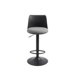 Bar stool with black metal frame and polypropylene backrest with soft surface pp-084/BLACK