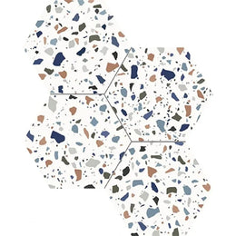 Floor and wall tile Dune hexagonal terrazzo white 21.5*25 | 188338