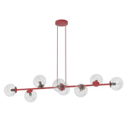 Emibig MAGNUS LED Chandelier, 10W, Burgundy, Clear Glass Shades, 100 × 14 cm 1645/8