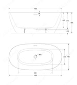 Ванна акриловая Alcoswell Pacific белая матовая 170*80см PAC 17080S-MW