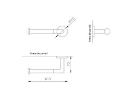 Toilet paper hanger Nofer without cover chrome 16505.B