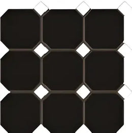 Floor and wall tiles Arezzo MOSAIC black matt octagon-white matt rectangle 30*30 sq.m BJ9507